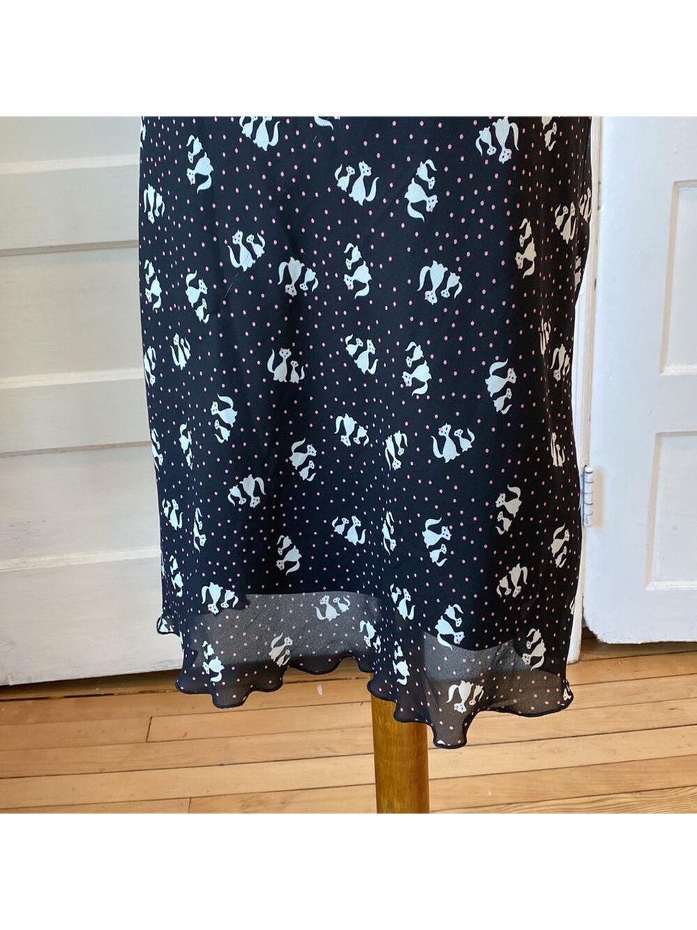 Speechless Black Dress with White Cats, Size 7 - Picture 12 of 16